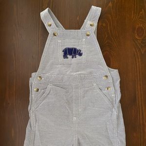 Janie and Jack striped overall shorts